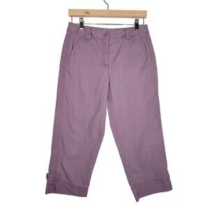 Talbots Petites Purple Chino Crop Pants Size 6